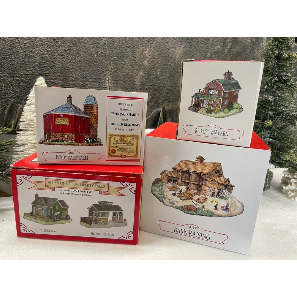 Liberty Falls Americana Collection 5 Piece Village Set Barns Farm Houses 1999